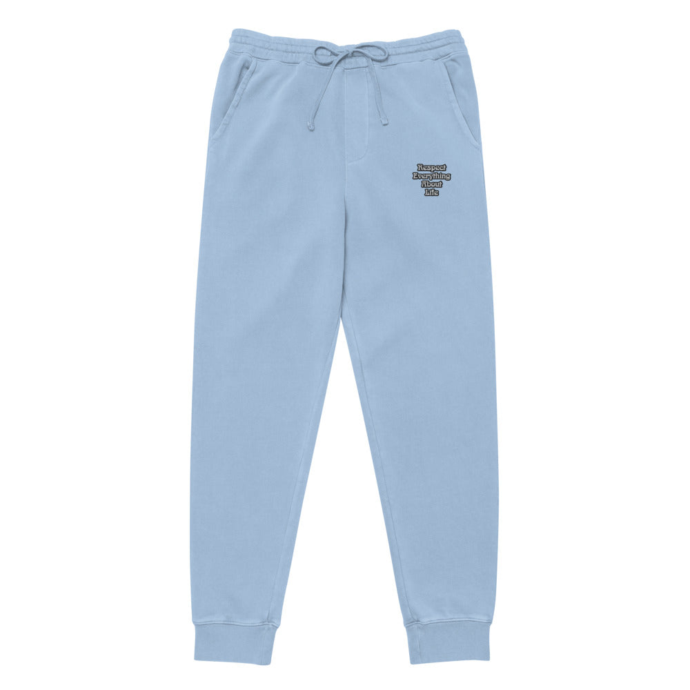 Respect Everything About Life Unisex pigment dyed sweatpants
