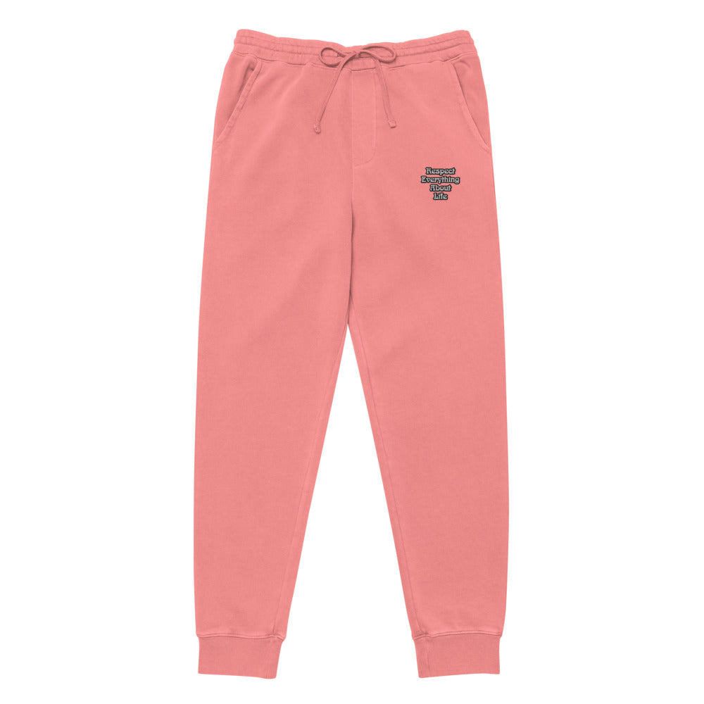 Respect Everything About Life Unisex pigment dyed sweatpants