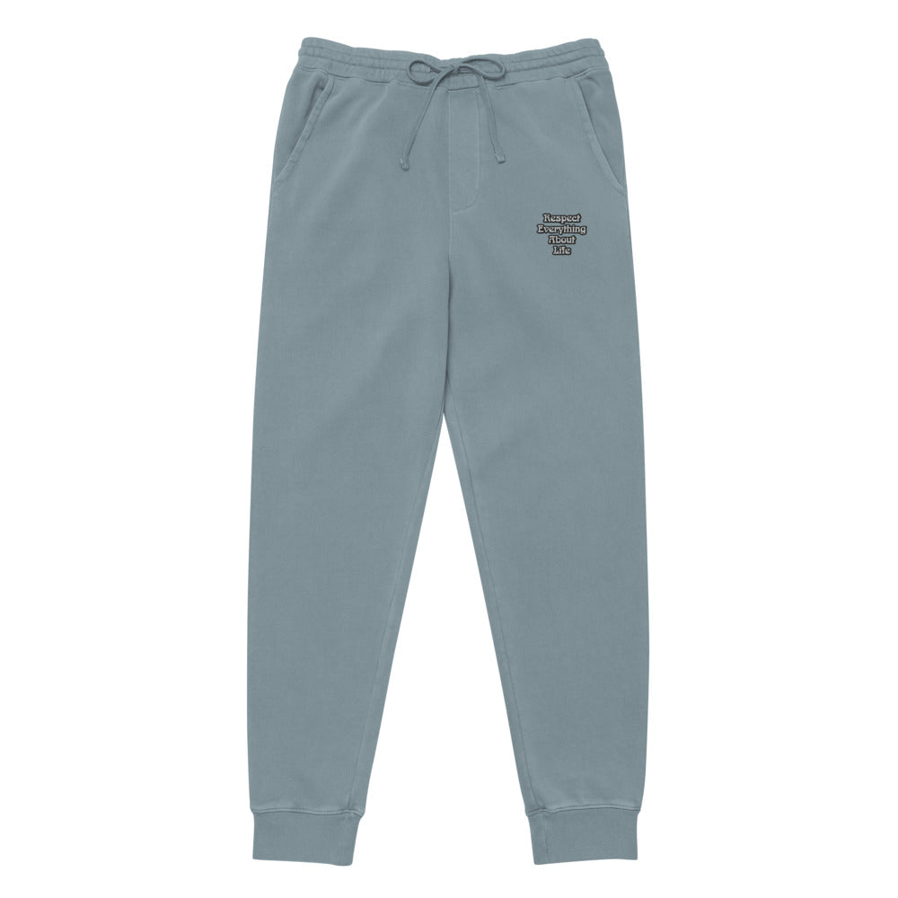 Respect Everything About Life Unisex pigment dyed sweatpants